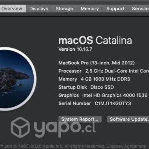 MacBook Pro 13" mid 2012 SSD 240 GB