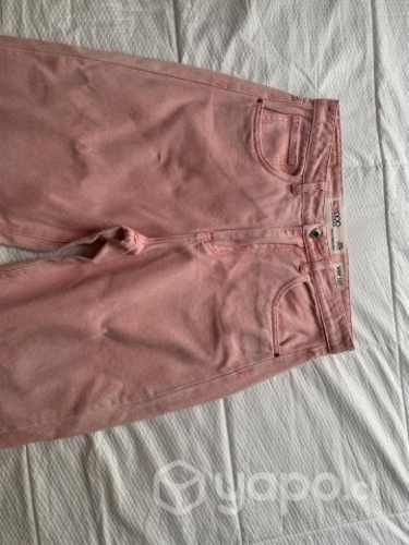 Jeans wide leg talla 36 rosados nuevos