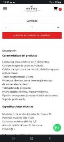 Calefactor Ursus trotter Programable