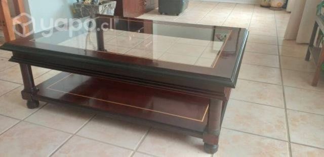 Mesa de centro madera Noble y cubierta de vidrio