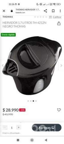 Hervidor Thomas 1.7 litros NUEVO