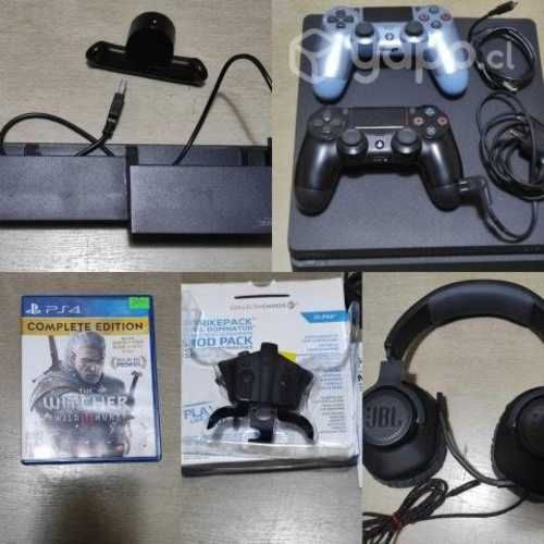 Sony Playstation 4 Slim + 2 Controles + Audifonos