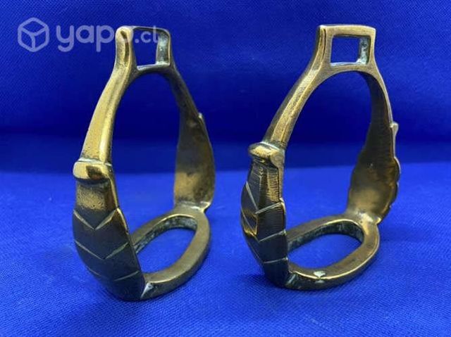 Antigua pareja estribos de bronce bronce impecable