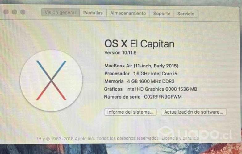 MacBook Air 11 Core i5 4GB RAM 128GB