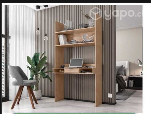 Escritorio librero madera enchapado