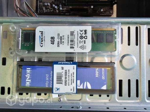 2x ram 4gb cada una kingston crucial