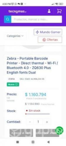 Impresora movil zebra