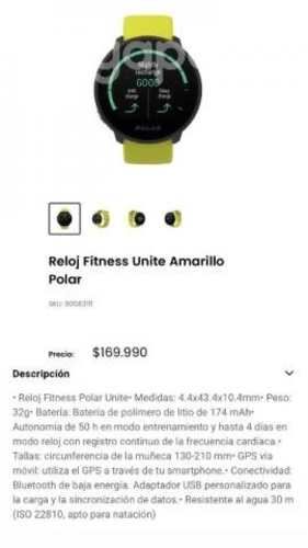 Reloj Fitnes Polar unite