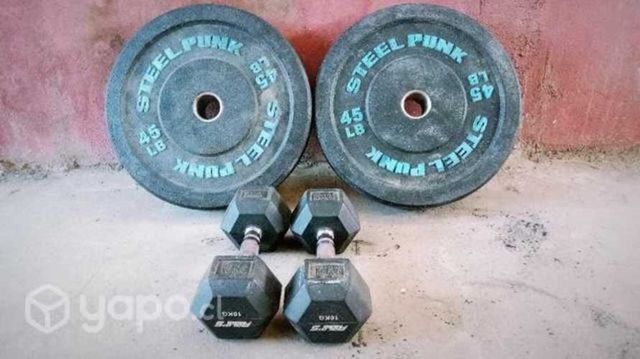 Mancuerna 10 Kg - disco olímpicos 45 lb