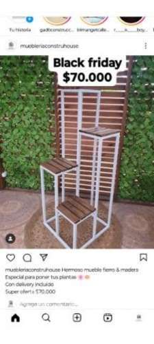 Mueble de fierro y madera