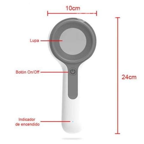 Dermatoscopio Diagnóstico Piel Lupa Luz Led Cargad