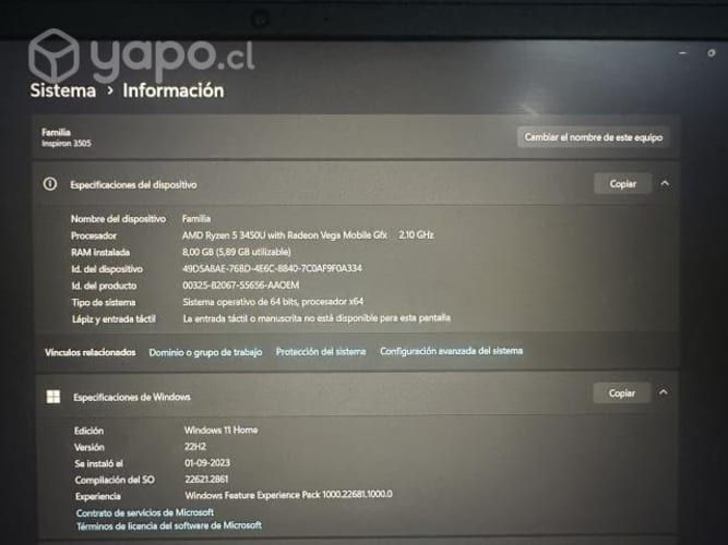 Notebook Dell i5 512 gb SSD 8 gb RAM