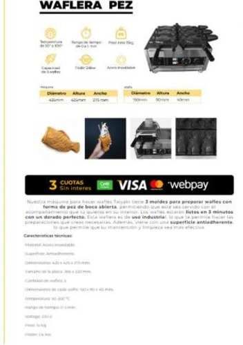 Máquina Waflera industrial Waffle Pez Taiyaki