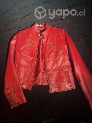 Chaqueta cuero roja talla m mujer