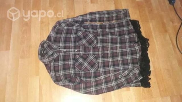 Camisa a cuadros con encaje Forever 21