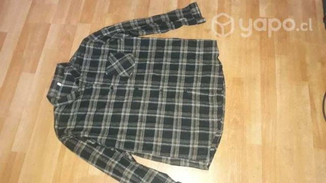 Camisa a cuadros café y negro talla L mujer