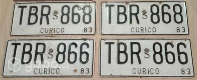 Placa patente antigua curico 1983