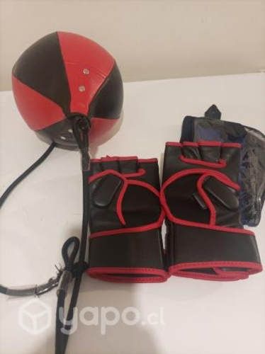 Guantes y bola de box