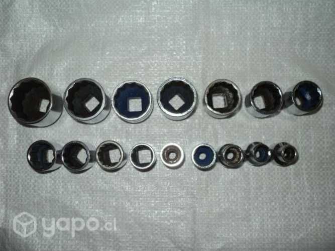 16 Dados P/mecánica Marca Andes-Sam Pulgadas x 1/2