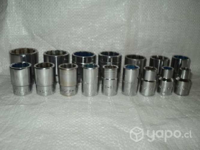 16 Dados P/mecánica Marca Andes-Sam Pulgadas x 1/2