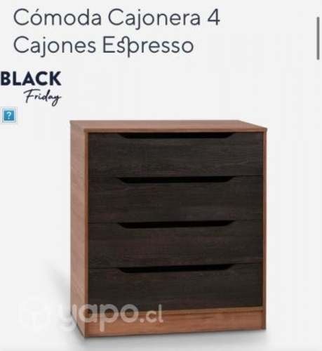 2 Cómodas cajoneras de 4 cajones