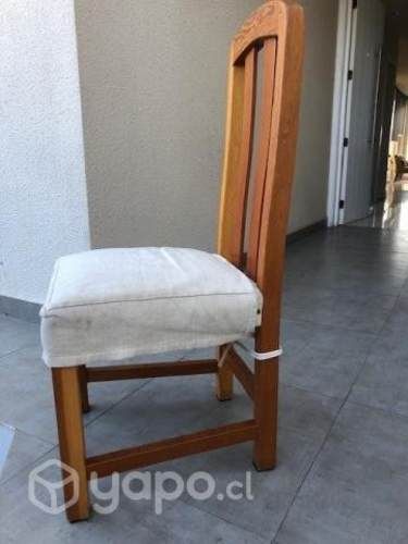 8 Sillas pino oregón