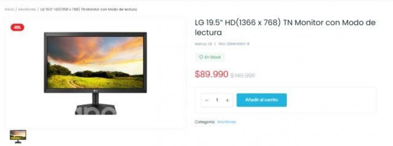 Monitor LG 75hz 768p