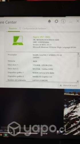 Notebook gamer Aspire V 15 nitro