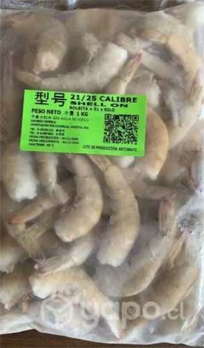 Camarones, papas y arroz