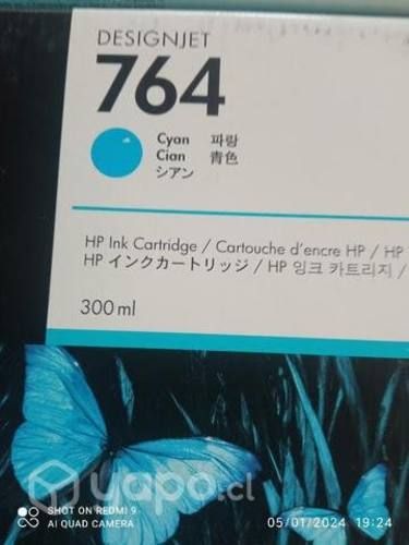 Tinta hp 764 cyan original de 300ml