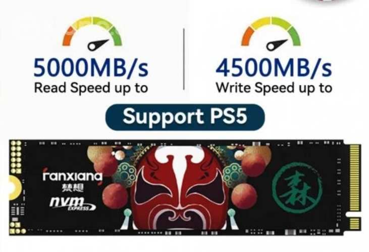 SSD Nvme apta Ps5 5000 mbps M.2 1 tb + disipador