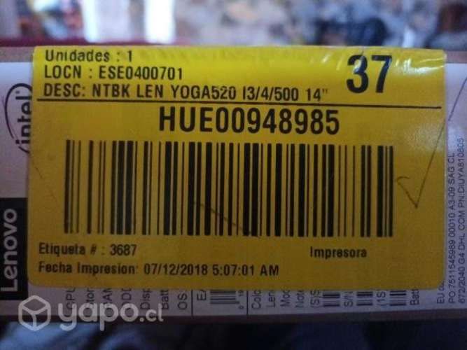 Notebook Lenovo yoga 520s