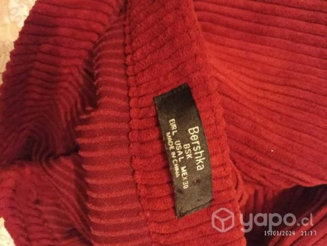 Falda cotelé, marca Bershka, talla L