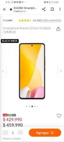 Celular xaomi 12 lite