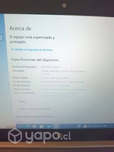 Notebook HP modelo i7 Intel core 6ta generación