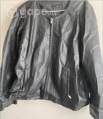 Chaqueta de ecocuero mujer color negro