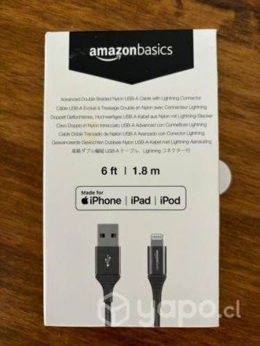 Amazon Basics - Cable cargador USB trenzado 1.8 m