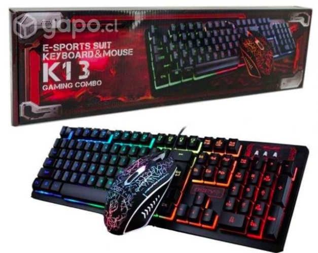 Teclado + mouse GAMER con luces