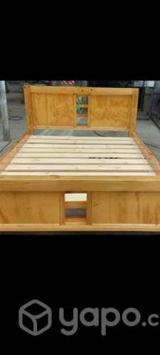 Cama 2 plazas- pino americano