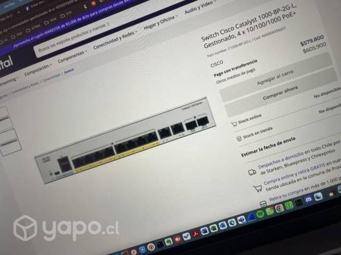 Switch Cisco Catalyst 1000-8P-2G-L, Gestionado, 4
