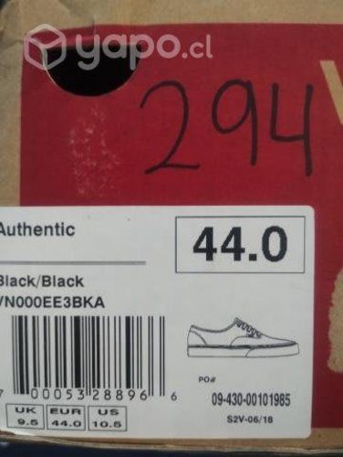 Nuevas - vans negras 44 hombre