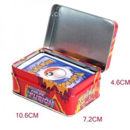 Caja metálica con cartas Pokemon