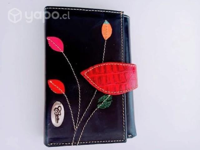 Monedero de Cuero Genuino Cardim (Azul Marino)