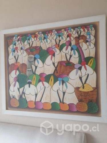 Cuadro de dominicanas enmarcado