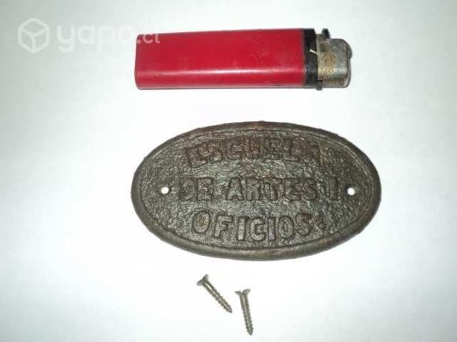 Antigua Placa Bronce Escuela De Artes i Oficios