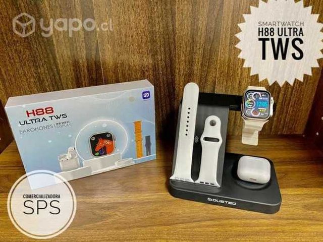 Reloj inteligente I8 con audífonos y 2 correas