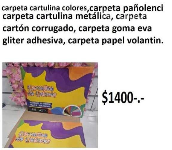 Sobre cartulinaa colores y otros