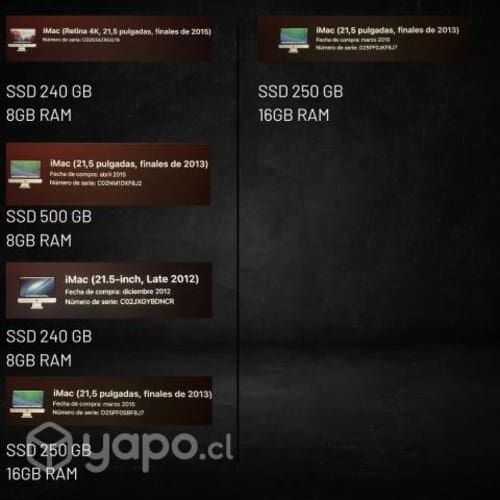 Imac 2015 - 2013 - 2012