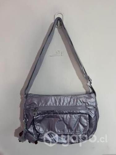 Bolso Kipling lila metalizado impecable