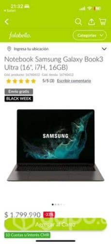 Samsung Galaxy book 3 ultra 16